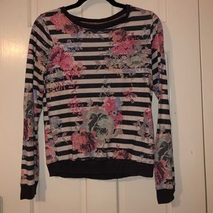Striped and a flower soft women’s long sleeve